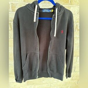 Black Polo Zip Up Red Horse